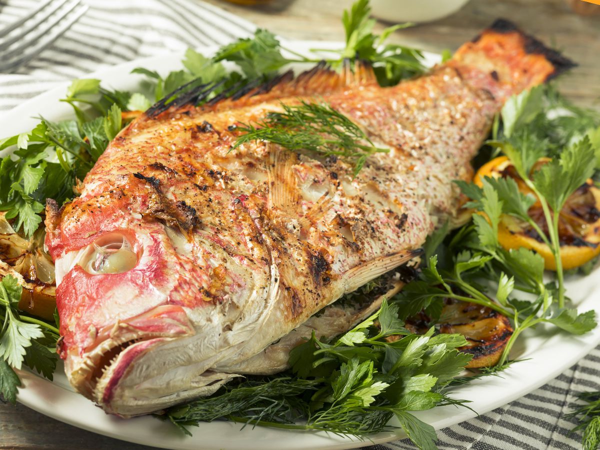 Whole Baked Fish with Lemon and Garlic